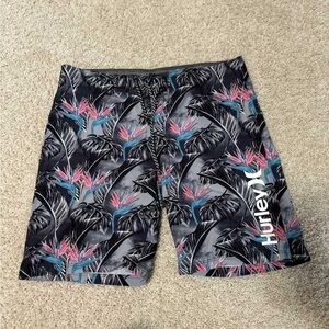 Hurley Charcoal and Light Gray Swim Shorts